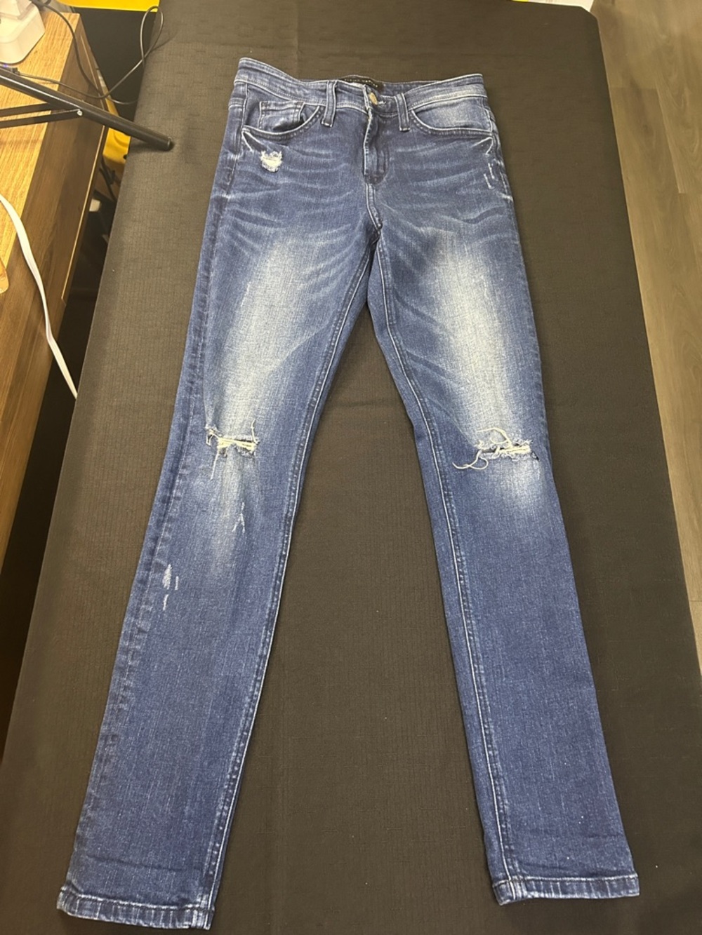 Flying Monkey Skinny Jeans - Medium Blue Distressed